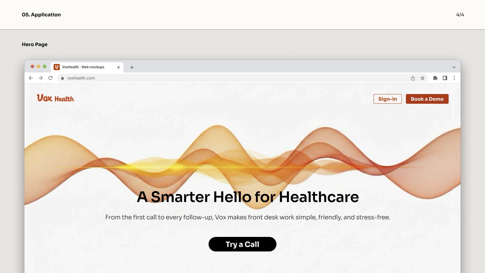 Full desktop screenshot of voxhealth.ai homepage